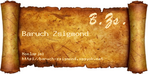 Baruch Zsigmond névjegykártya