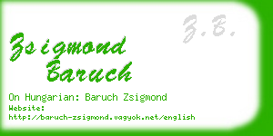 zsigmond baruch business card
